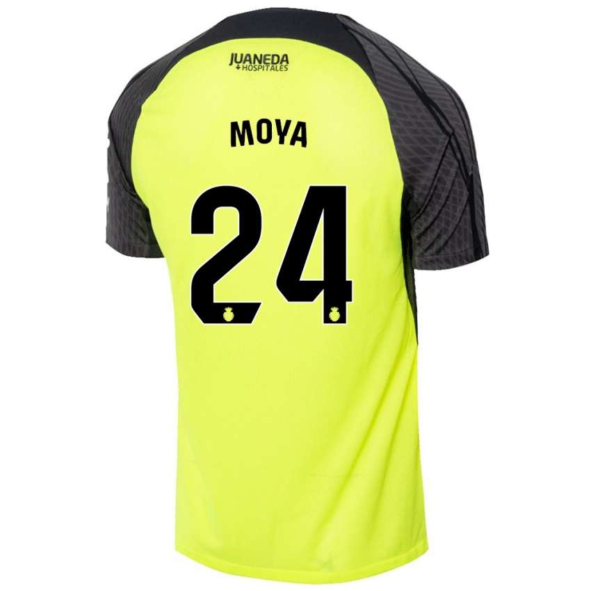 Niño Camiseta Pablo Moyá #24 Verde Fluorescente Negro 2ª Equipación 2024/25 La Camisa Chile