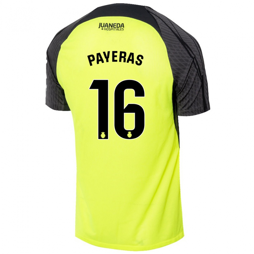 Niño Camiseta Martí Payeras #16 Verde Fluorescente Negro 2ª Equipación 2024/25 La Camisa Chile