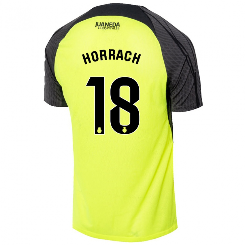 Niño Camiseta Barto Horrach #18 Verde Fluorescente Negro 2ª Equipación 2024/25 La Camisa Chile