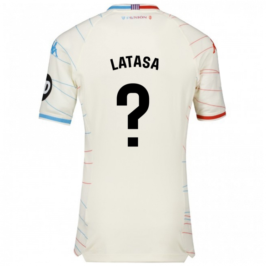 Niño Camiseta Juanmi Latasa #0 Blanco Rojo Azul 2ª Equipación 2024/25 La Camisa Chile