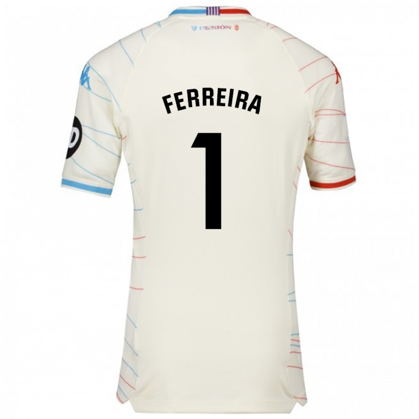 Niño Camiseta André Ferreira #1 Blanco Rojo Azul 2ª Equipación 2024/25 La Camisa Chile