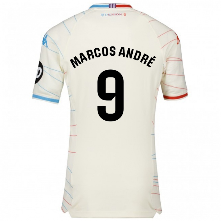 Niño Camiseta Marcos André #9 Blanco Rojo Azul 2ª Equipación 2024/25 La Camisa Chile