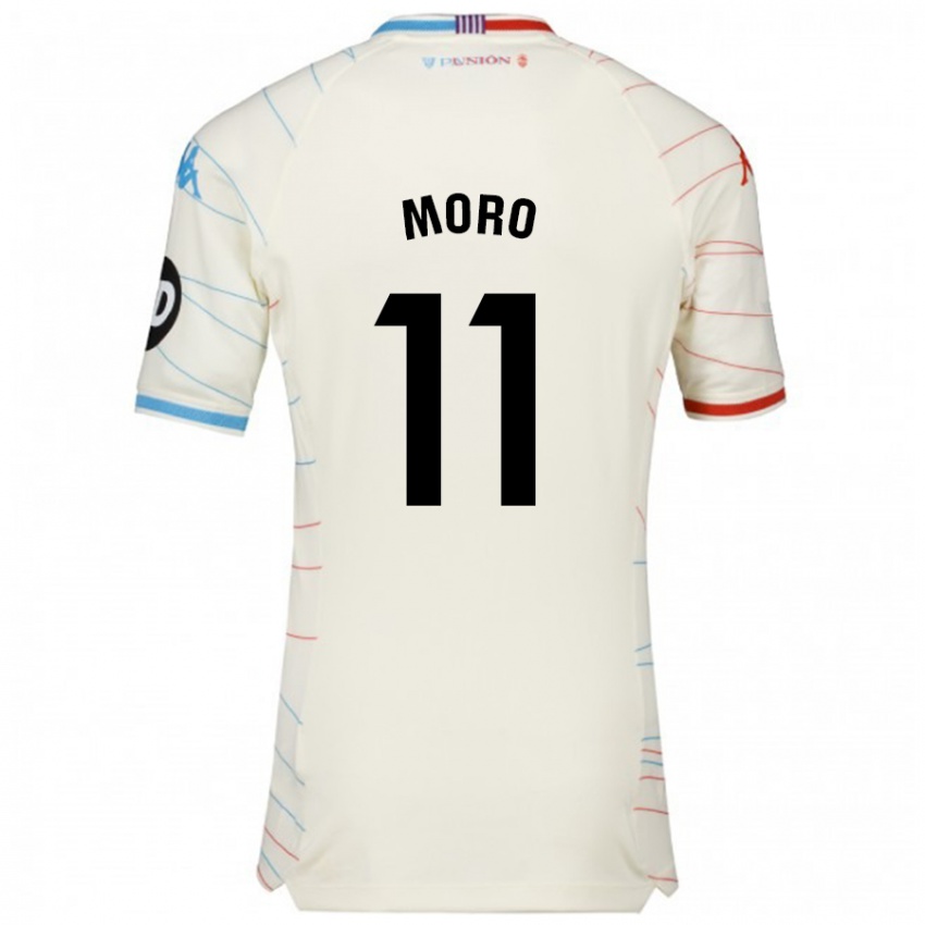 Niño Camiseta Raúl Moro #11 Blanco Rojo Azul 2ª Equipación 2024/25 La Camisa Chile