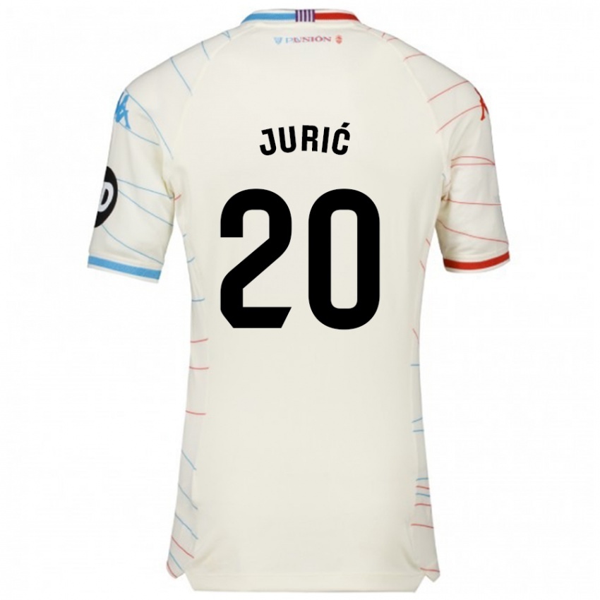 Niño Camiseta Stanko Juric #20 Blanco Rojo Azul 2ª Equipación 2024/25 La Camisa Chile