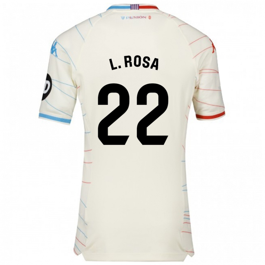 Niño Camiseta Lucas Rosa #22 Blanco Rojo Azul 2ª Equipación 2024/25 La Camisa Chile