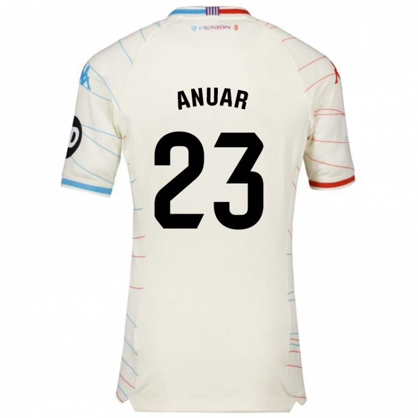 Niño Camiseta Anuar #23 Blanco Rojo Azul 2ª Equipación 2024/25 La Camisa Chile