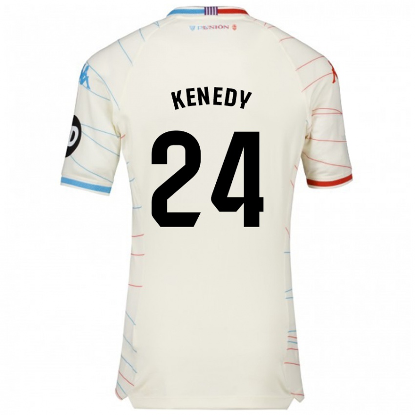 Niño Camiseta Kenedy #24 Blanco Rojo Azul 2ª Equipación 2024/25 La Camisa Chile