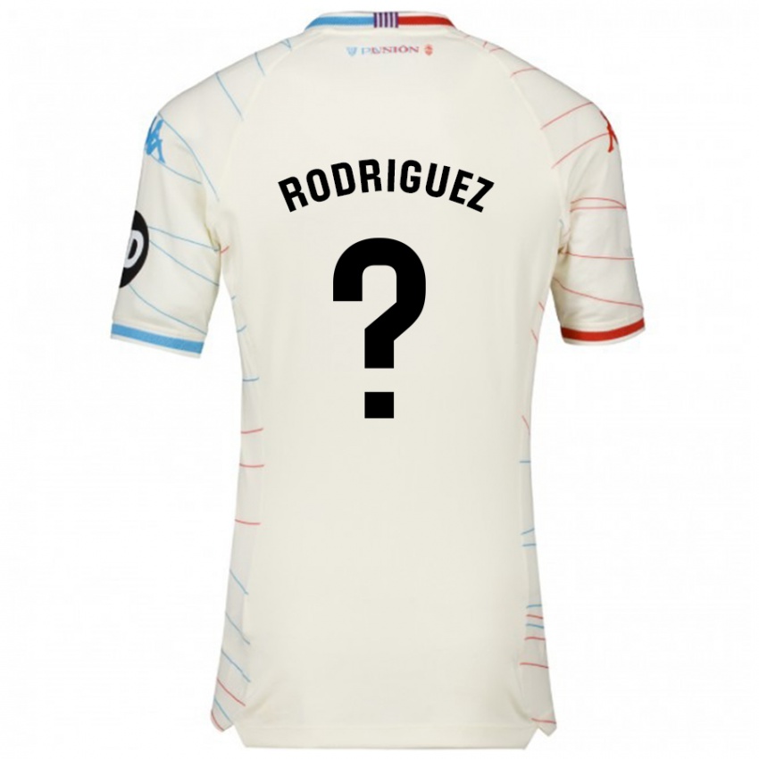 Niño Camiseta Gabriel Rodríguez #0 Blanco Rojo Azul 2ª Equipación 2024/25 La Camisa Chile