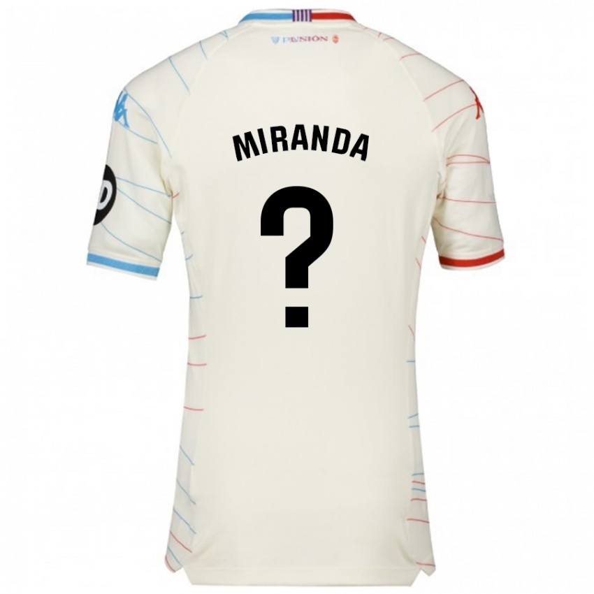 Niño Camiseta João Miranda #0 Blanco Rojo Azul 2ª Equipación 2024/25 La Camisa Chile