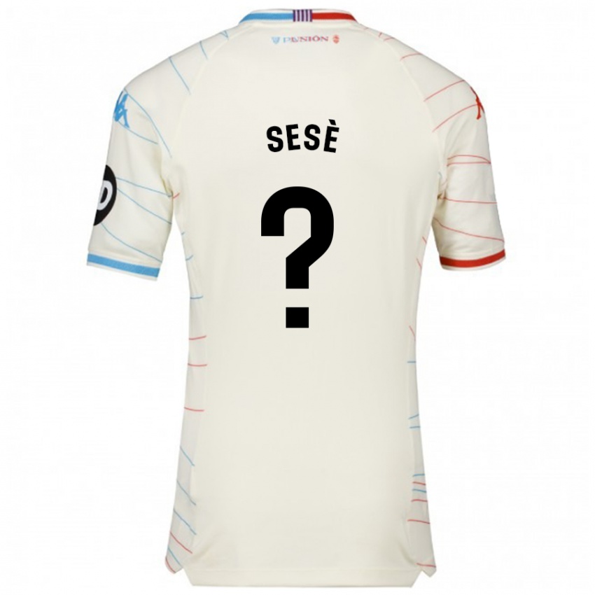 Niño Camiseta Mario Sesè #0 Blanco Rojo Azul 2ª Equipación 2024/25 La Camisa Chile