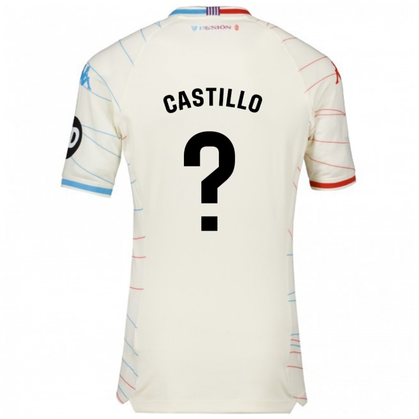 Niño Camiseta Gonzalo Castillo #0 Blanco Rojo Azul 2ª Equipación 2024/25 La Camisa Chile