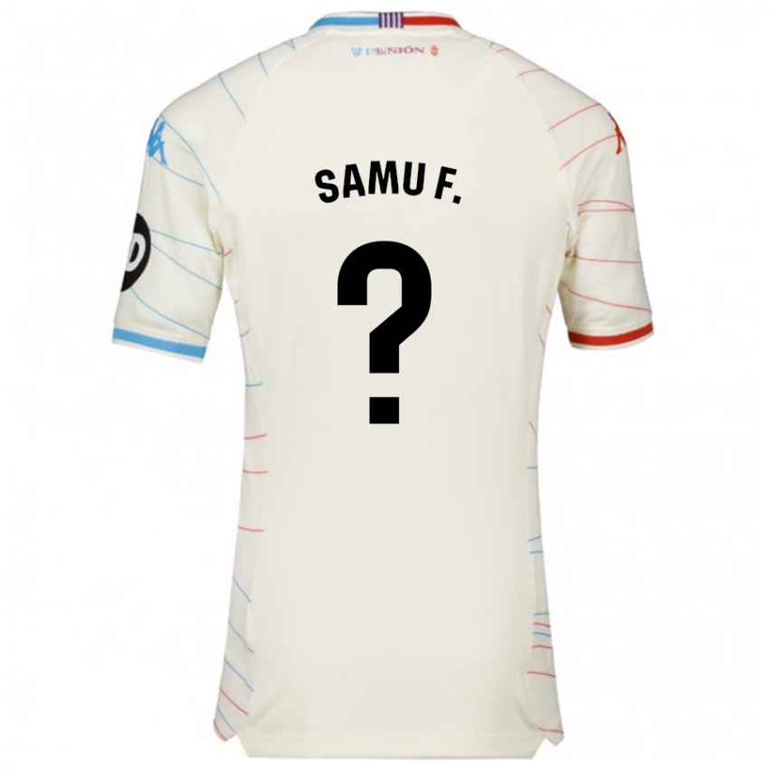 Niño Camiseta Samu Fernández #0 Blanco Rojo Azul 2ª Equipación 2024/25 La Camisa Chile