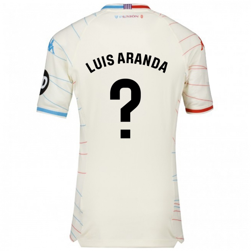 Niño Camiseta José Luis Aranda #0 Blanco Rojo Azul 2ª Equipación 2024/25 La Camisa Chile