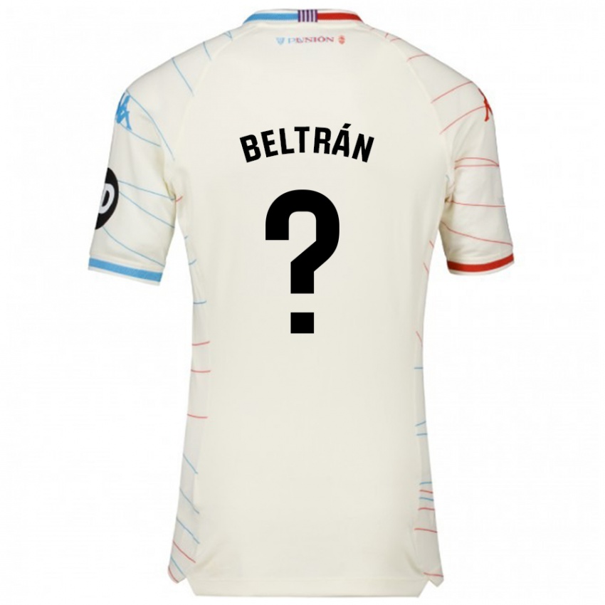 Niño Camiseta Marco Beltrán #0 Blanco Rojo Azul 2ª Equipación 2024/25 La Camisa Chile