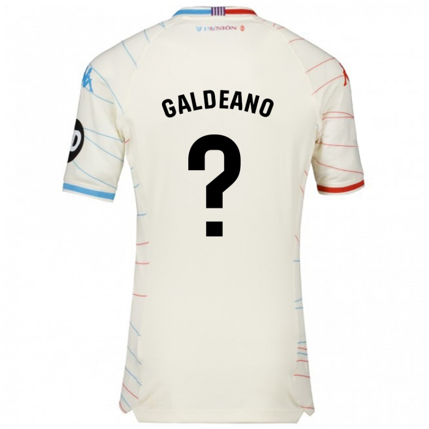 Niño Camiseta Alejandro Galdeano #0 Blanco Rojo Azul 2ª Equipación 2024/25 La Camisa Chile