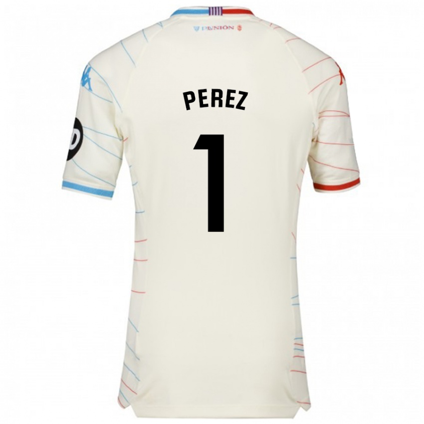 Niño Camiseta Fer Pérez #1 Blanco Rojo Azul 2ª Equipación 2024/25 La Camisa Chile