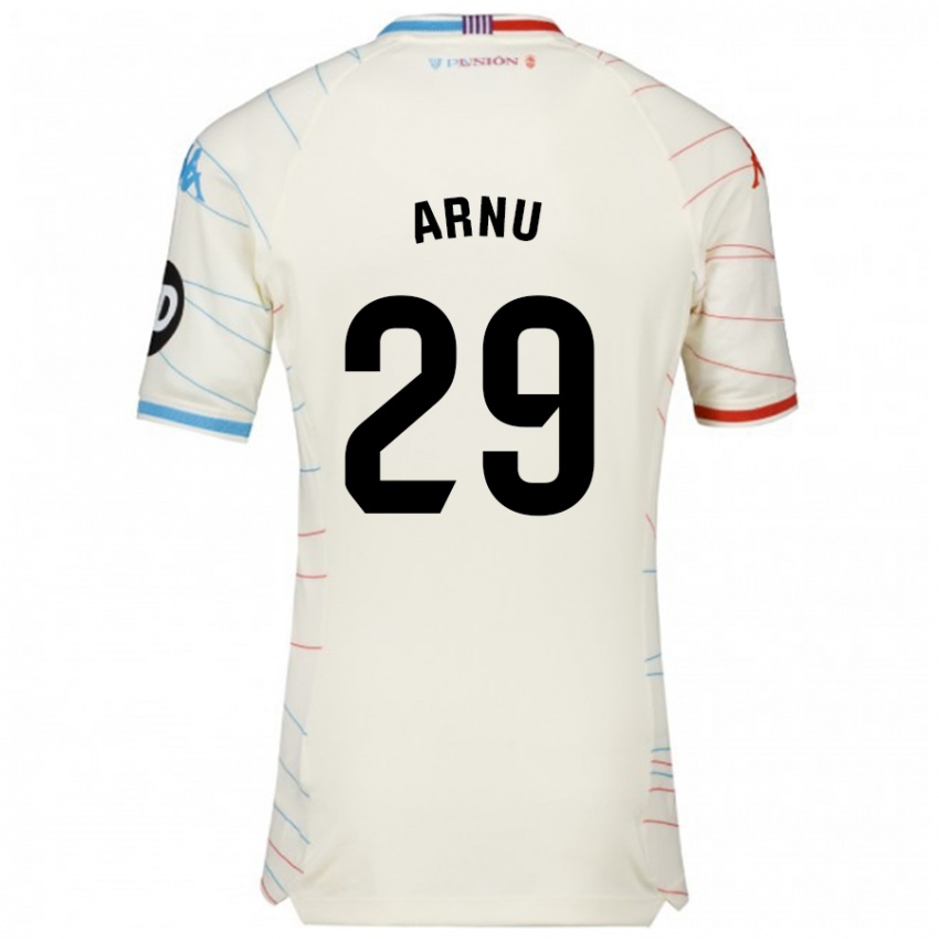 Niño Camiseta Adrián Arnu #29 Blanco Rojo Azul 2ª Equipación 2024/25 La Camisa Chile