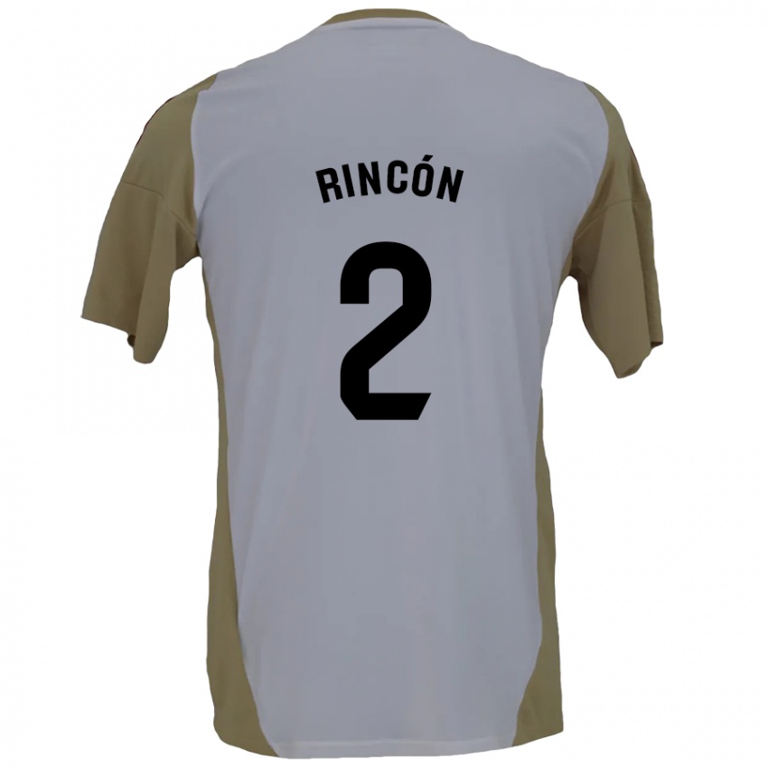 Niño Camiseta Hugo Rincón #2 Marrón Blanco 2ª Equipación 2024/25 La Camisa Chile