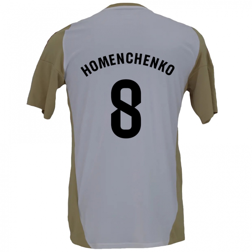 Niño Camiseta Santiago Homenchenko #8 Marrón Blanco 2ª Equipación 2024/25 La Camisa Chile