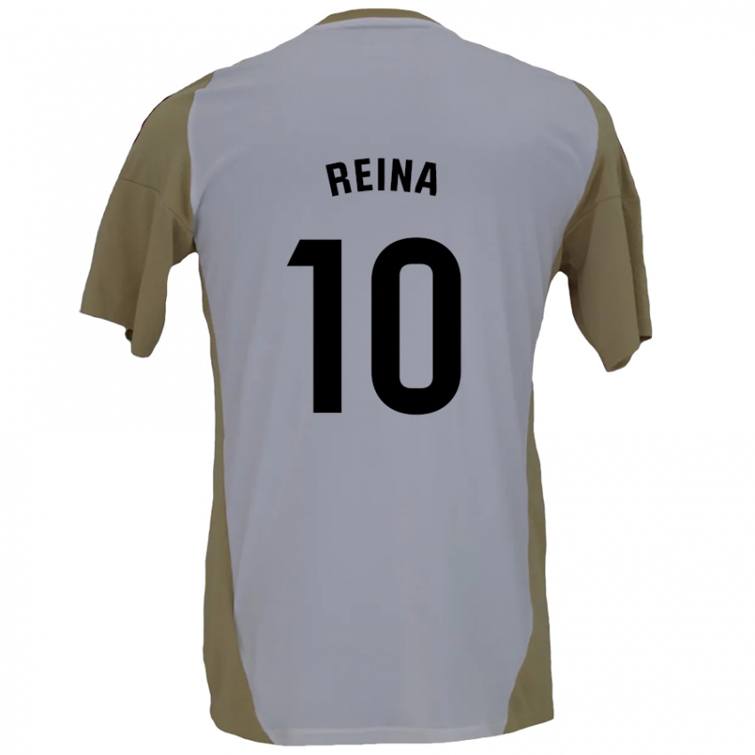 Niño Camiseta Alberto Reina #10 Marrón Blanco 2ª Equipación 2024/25 La Camisa Chile