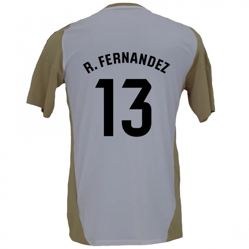 Niño Camiseta Raúl Fernández #13 Marrón Blanco 2ª Equipación 2024/25 La Camisa Chile