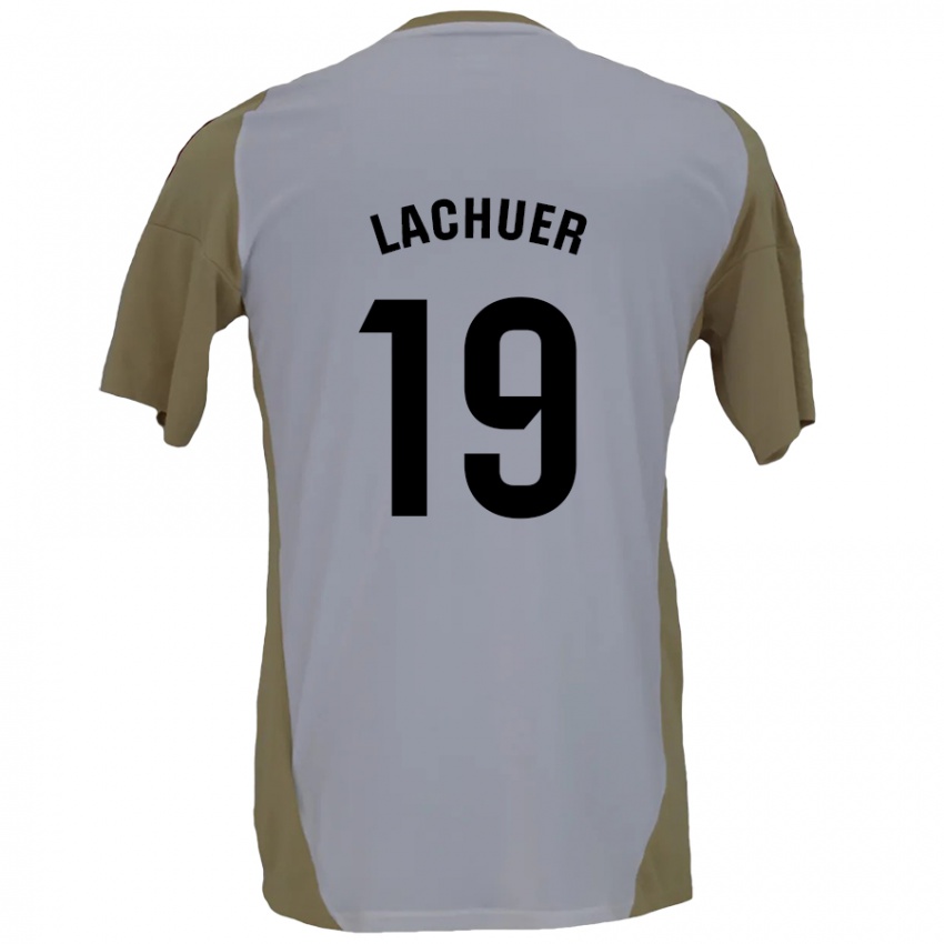 Niño Camiseta Mathis Lachuer #19 Marrón Blanco 2ª Equipación 2024/25 La Camisa Chile