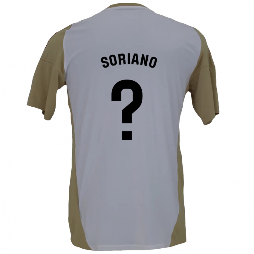 Niño Camiseta Adrián Soriano #0 Marrón Blanco 2ª Equipación 2024/25 La Camisa Chile