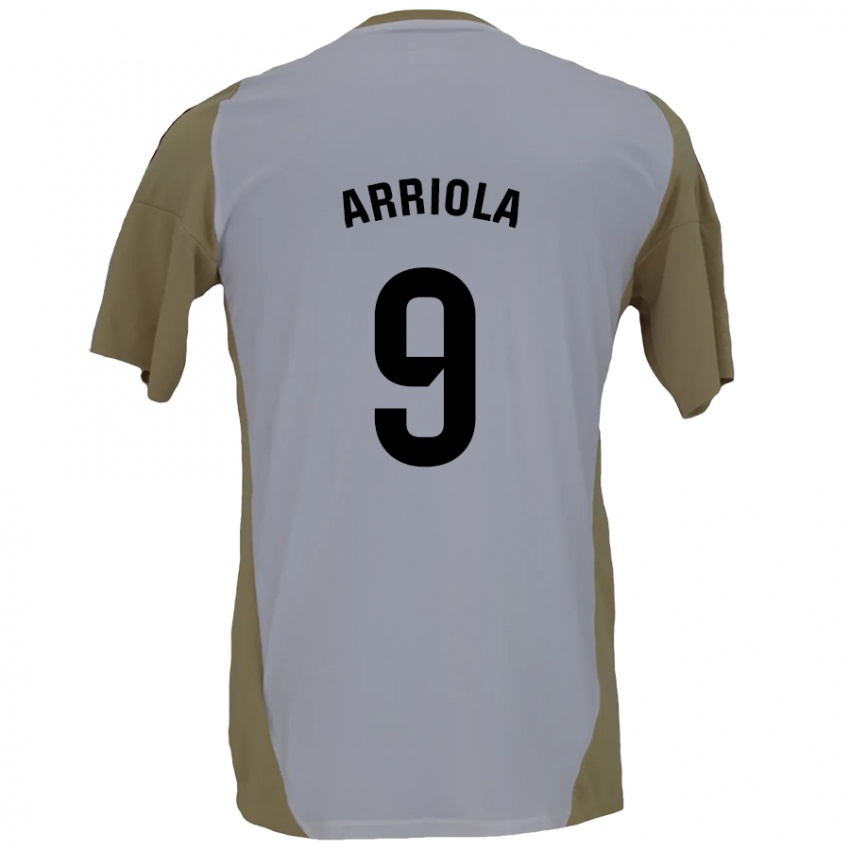 Niño Camiseta Marcos Arriola #9 Marrón Blanco 2ª Equipación 2024/25 La Camisa Chile