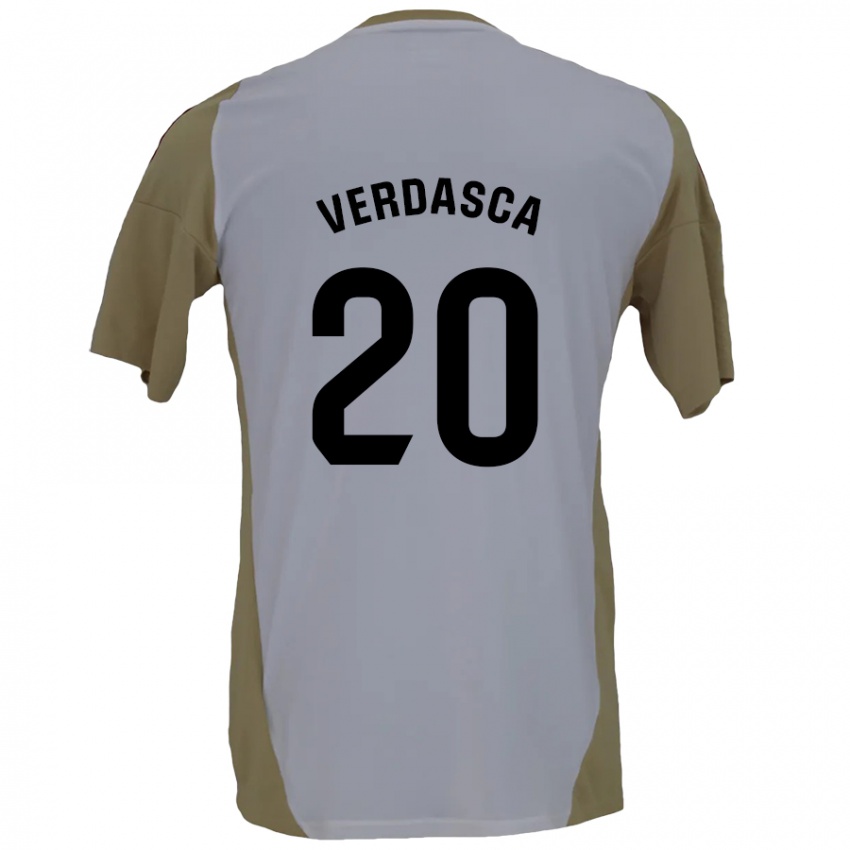 Niño Camiseta Diogo Verdasca #20 Marrón Blanco 2ª Equipación 2024/25 La Camisa Chile