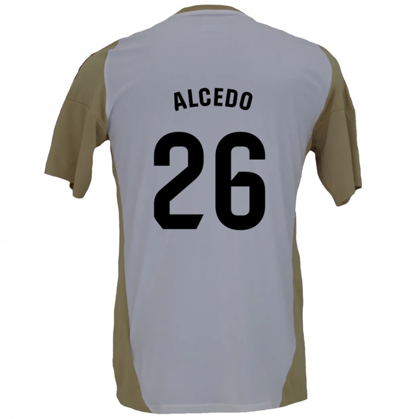 Niño Camiseta Juan María Alcedo #26 Marrón Blanco 2ª Equipación 2024/25 La Camisa Chile