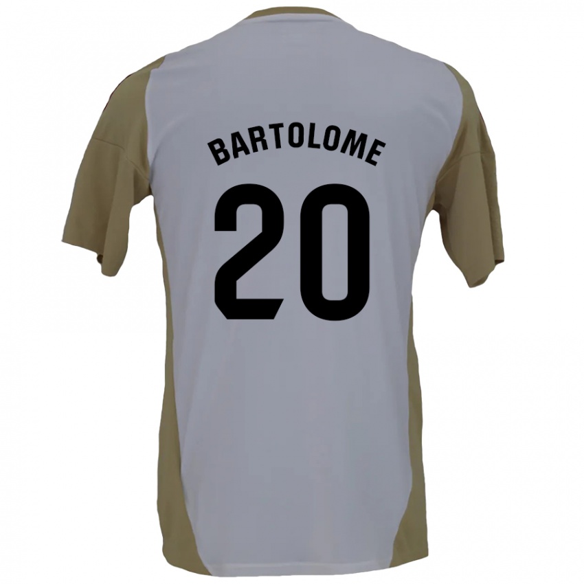 Niño Camiseta Diego Bartolomé #20 Marrón Blanco 2ª Equipación 2024/25 La Camisa Chile