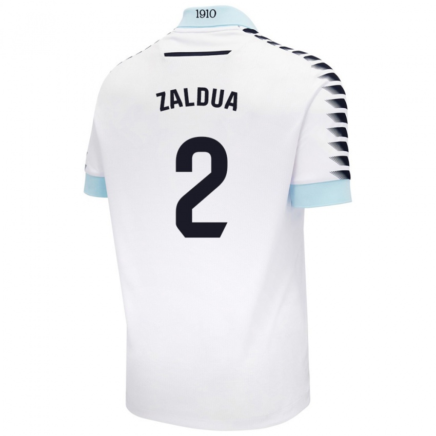 Niño Camiseta Joseba Zaldua #2 Blanco Azul 2ª Equipación 2024/25 La Camisa Chile