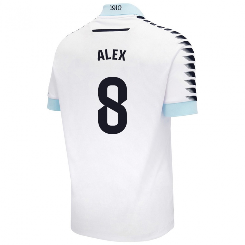 Niño Camiseta Álex Fernández #8 Blanco Azul 2ª Equipación 2024/25 La Camisa Chile