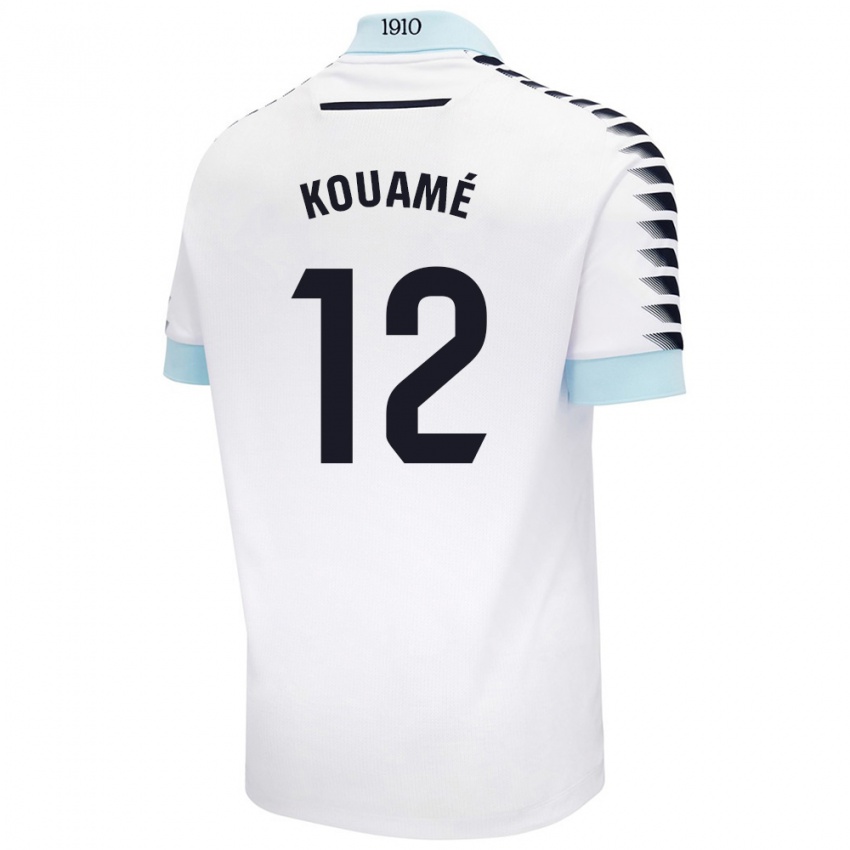 Niño Camiseta Rominigue Kouamé #12 Blanco Azul 2ª Equipación 2024/25 La Camisa Chile