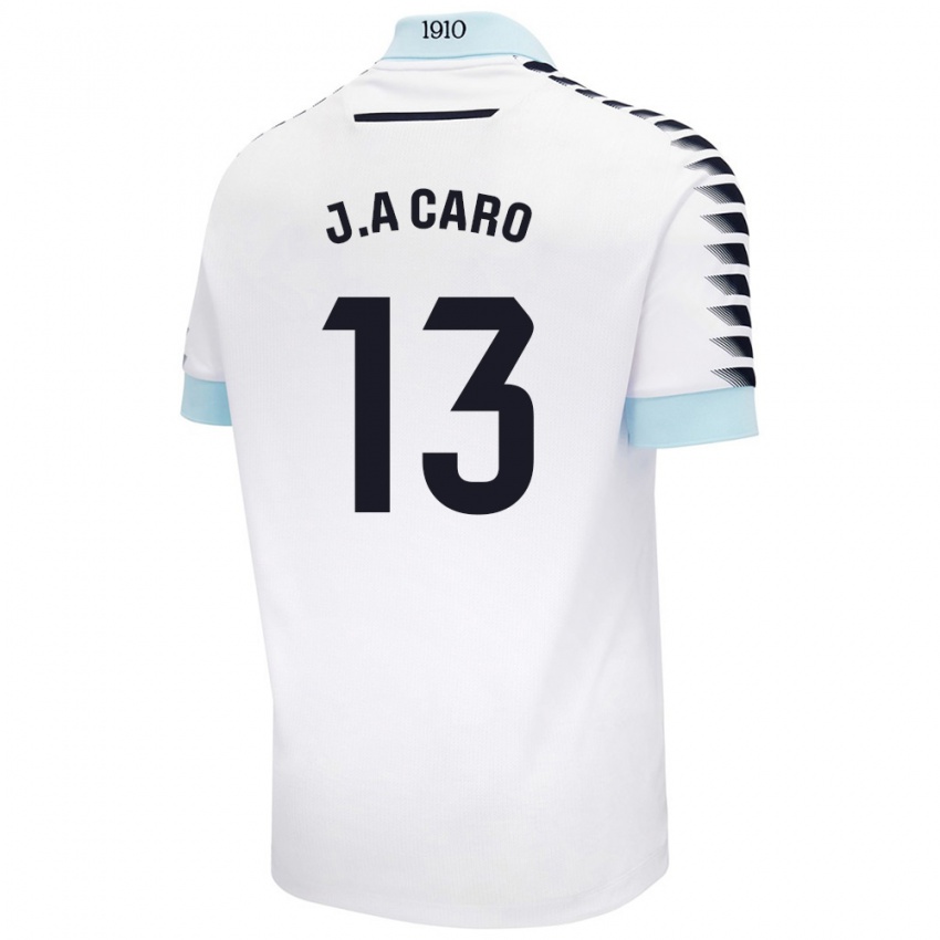 Niño Camiseta José Antonio Caro #13 Blanco Azul 2ª Equipación 2024/25 La Camisa Chile