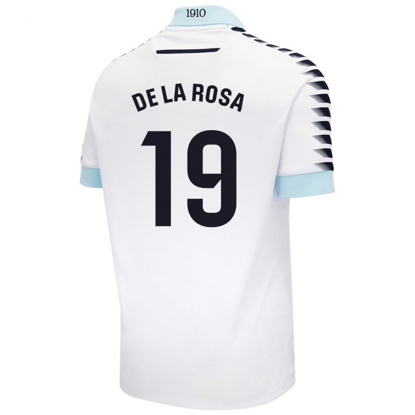 Niño Camiseta José Antonio De La Rosa #19 Blanco Azul 2ª Equipación 2024/25 La Camisa Chile