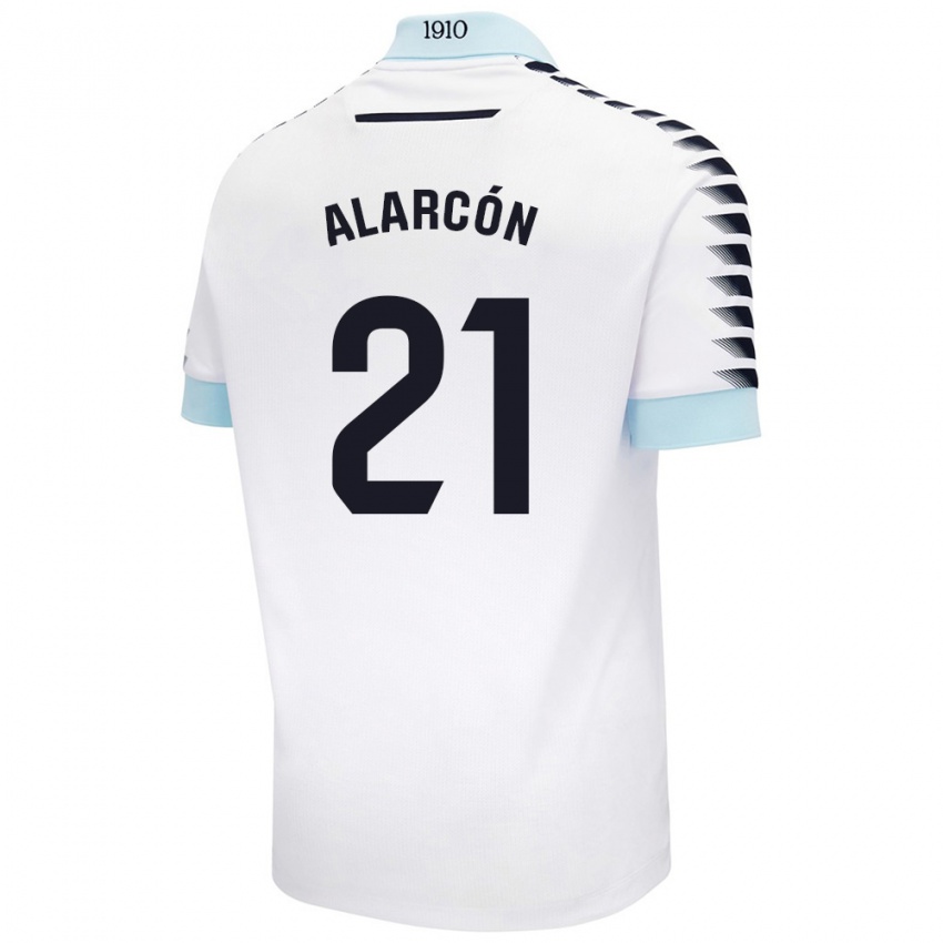 Niño Camiseta Tomás Alarcón #21 Blanco Azul 2ª Equipación 2024/25 La Camisa Chile