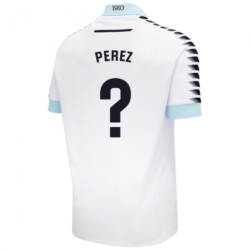 Niño Camiseta Ángel Pérez #0 Blanco Azul 2ª Equipación 2024/25 La Camisa Chile