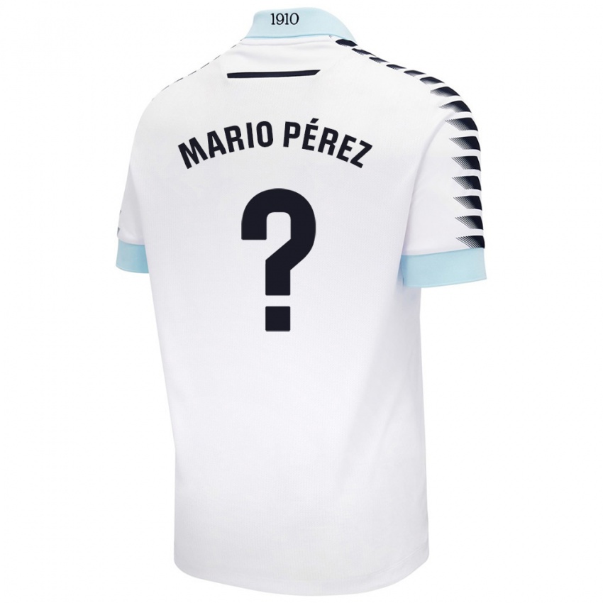 Niño Camiseta Mario Pérez #0 Blanco Azul 2ª Equipación 2024/25 La Camisa Chile