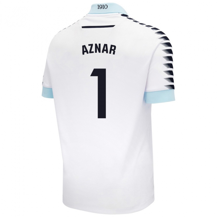 Niño Camiseta Victor Aznar #1 Blanco Azul 2ª Equipación 2024/25 La Camisa Chile