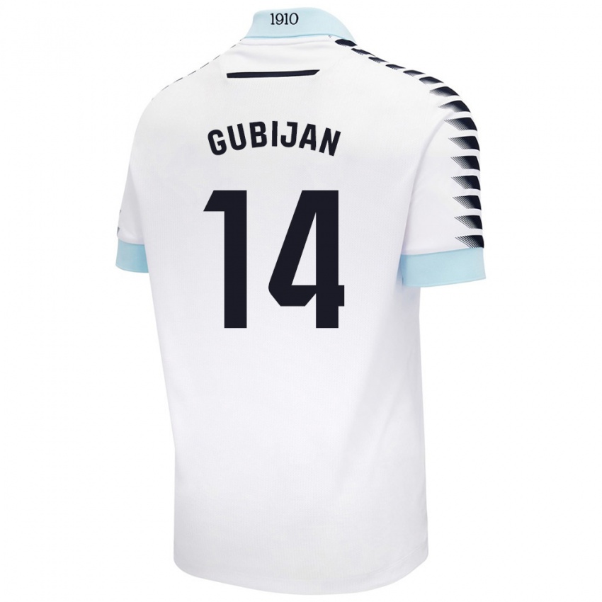 Niño Camiseta Lovro Gubijan #14 Blanco Azul 2ª Equipación 2024/25 La Camisa Chile