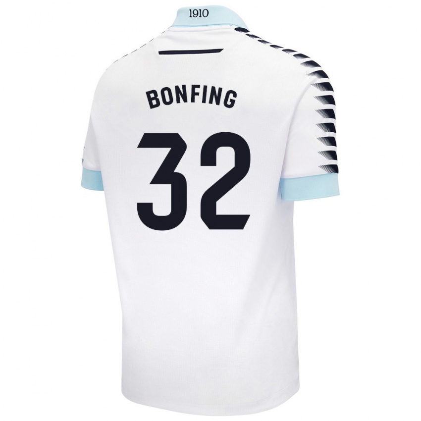 Niño Camiseta Boubacar Bonfing #32 Blanco Azul 2ª Equipación 2024/25 La Camisa Chile