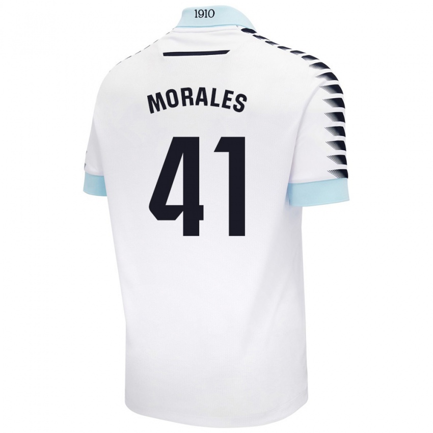 Niño Camiseta Luis Morales #41 Blanco Azul 2ª Equipación 2024/25 La Camisa Chile