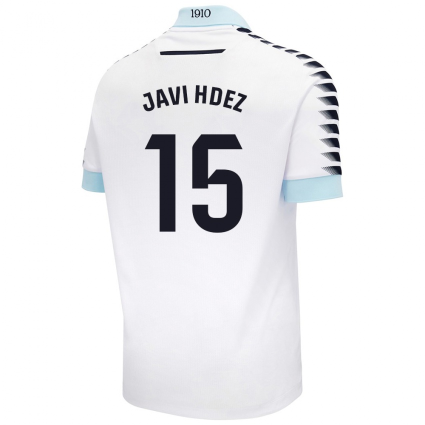 Niño Camiseta Javi Hernández #15 Blanco Azul 2ª Equipación 2024/25 La Camisa Chile