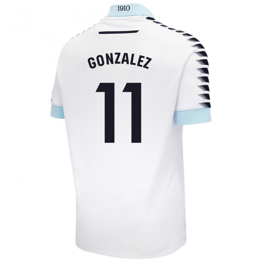 Niño Camiseta Chus González #11 Blanco Azul 2ª Equipación 2024/25 La Camisa Chile