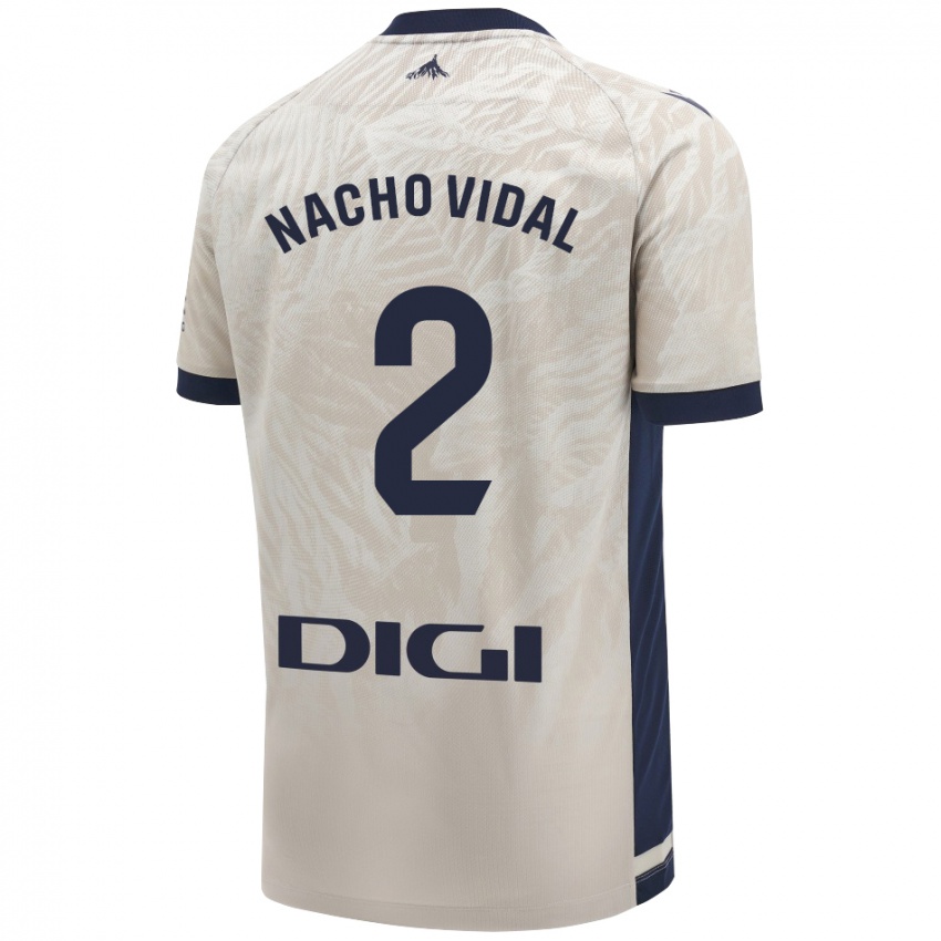 Niño Camiseta Nacho Vidal #2 Gris Claro 2ª Equipación 2024/25 La Camisa Chile