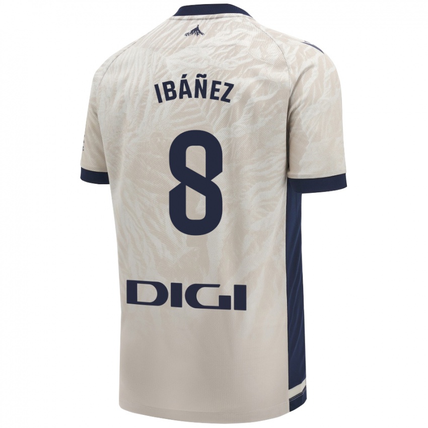 Niño Camiseta Pablo Ibáñez #8 Gris Claro 2ª Equipación 2024/25 La Camisa Chile