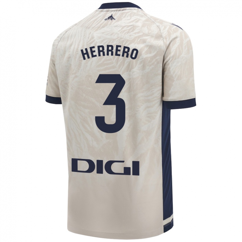 Niño Camiseta Toni Herrero #3 Gris Claro 2ª Equipación 2024/25 La Camisa Chile