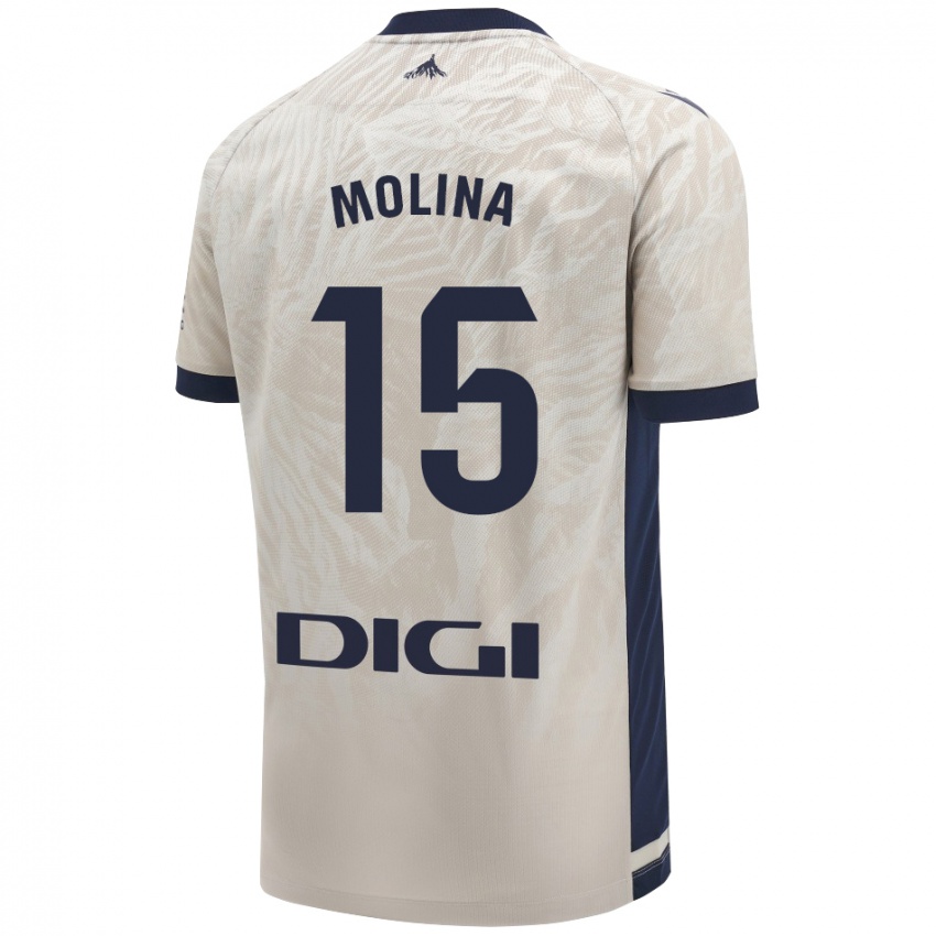 Niño Camiseta Guillem Molina #15 Gris Claro 2ª Equipación 2024/25 La Camisa Chile