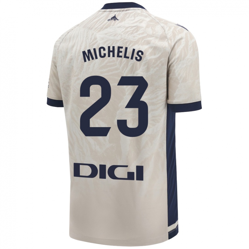 Niño Camiseta Nikolaos Michelis #23 Gris Claro 2ª Equipación 2024/25 La Camisa Chile